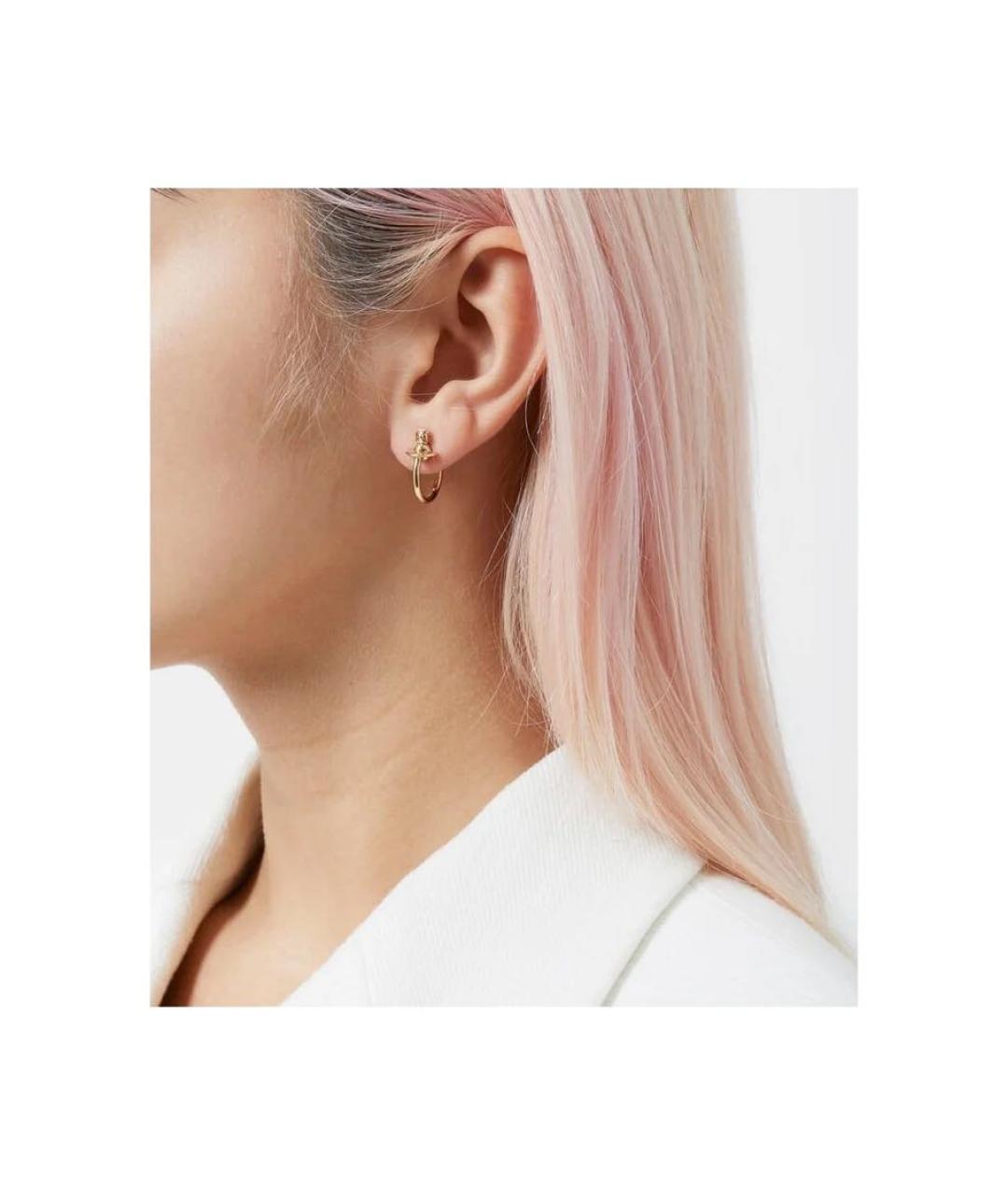 VIVIENNE WESTWOOD Золотые латунные серьги, фото 8