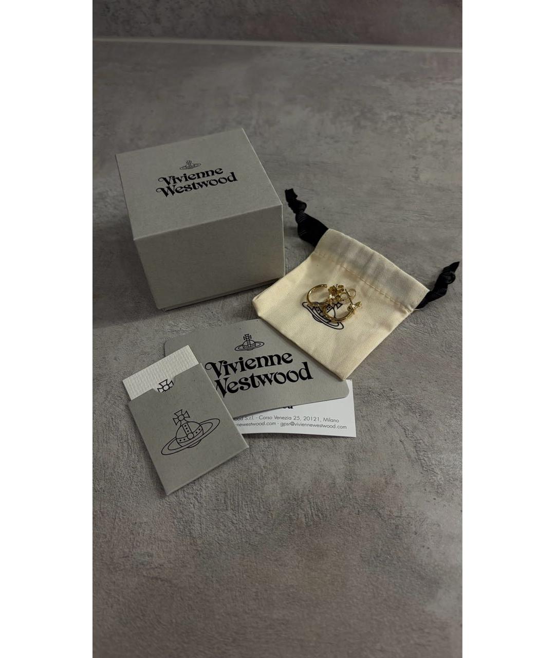 VIVIENNE WESTWOOD Золотые латунные серьги, фото 3