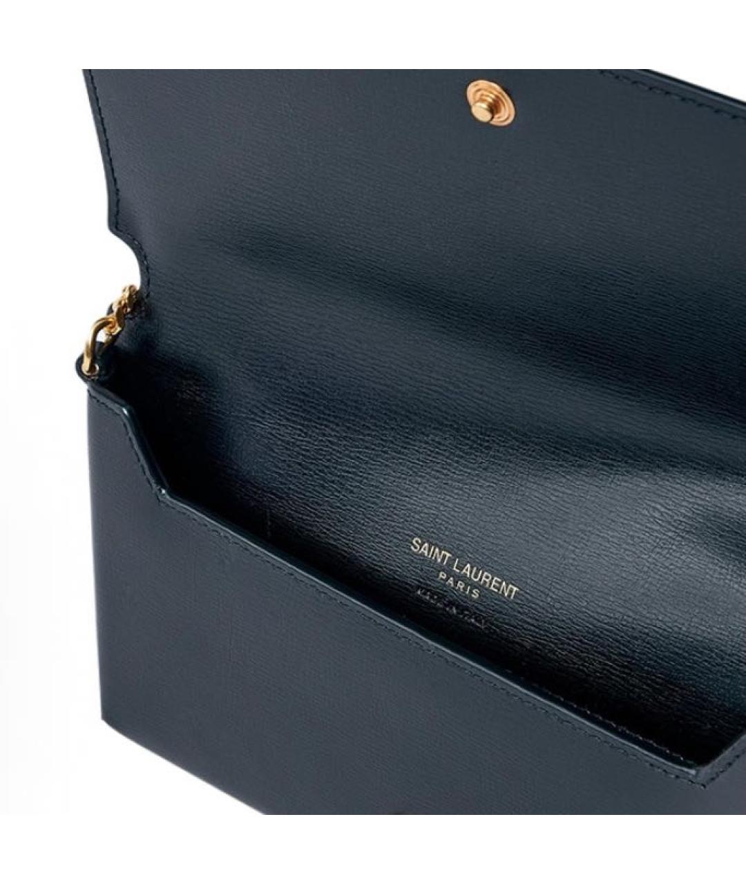 SAINT LAURENT Черная кожаная сумка через плечо, фото 3