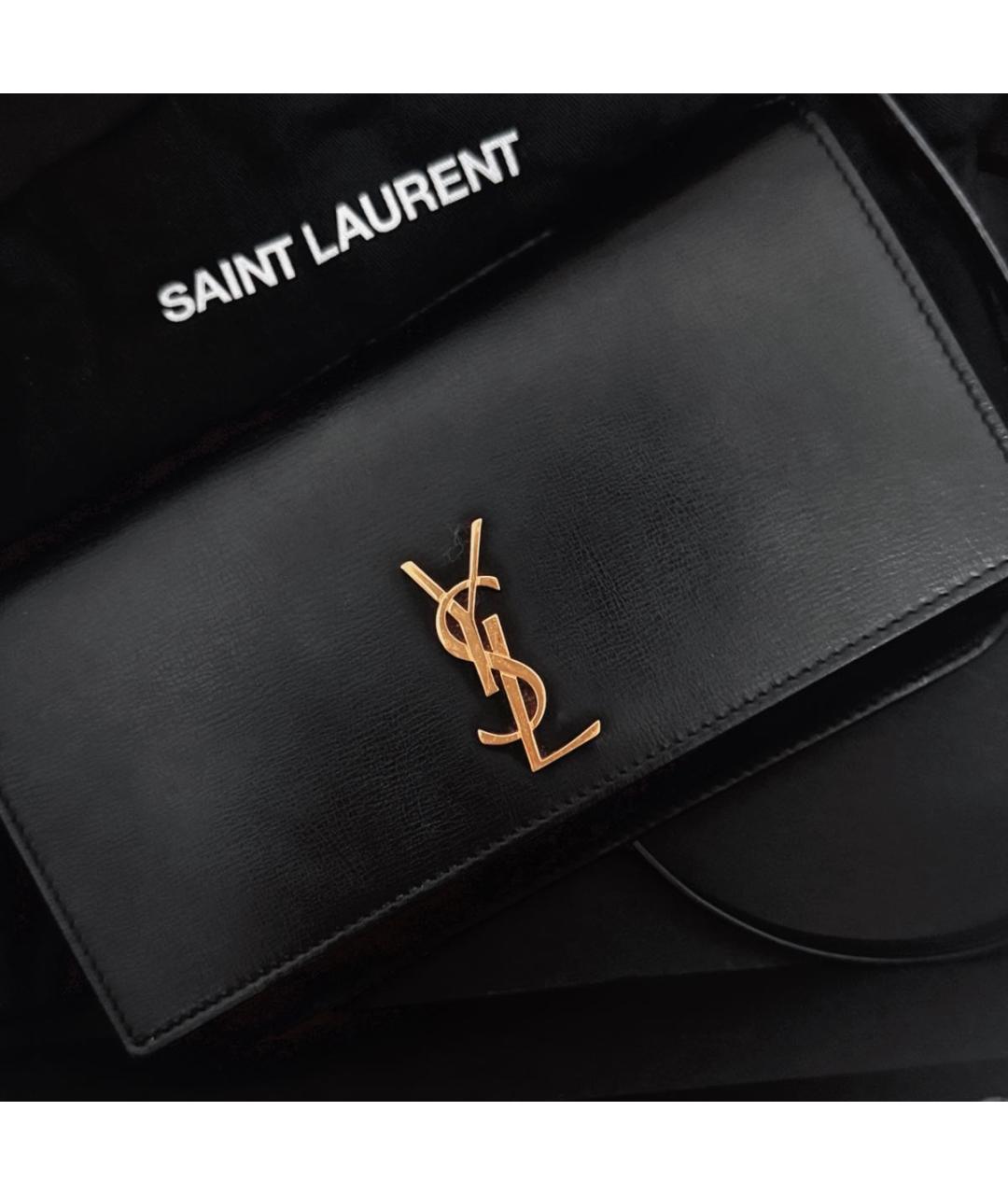 SAINT LAURENT Черная кожаная сумка через плечо, фото 4
