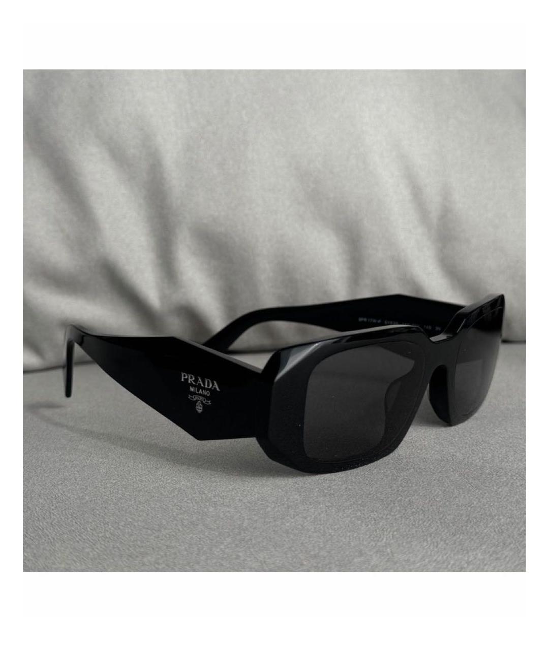 PRADA Черные пластиковые солнцезащитные очки, фото 2