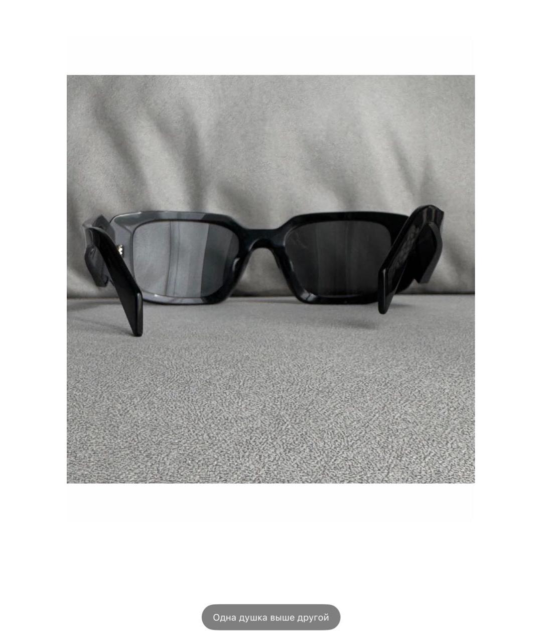 PRADA Черные пластиковые солнцезащитные очки, фото 8