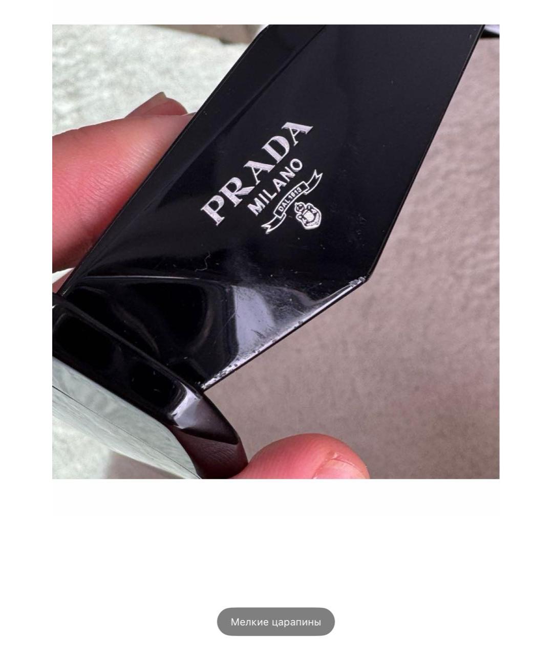 PRADA Черные пластиковые солнцезащитные очки, фото 5