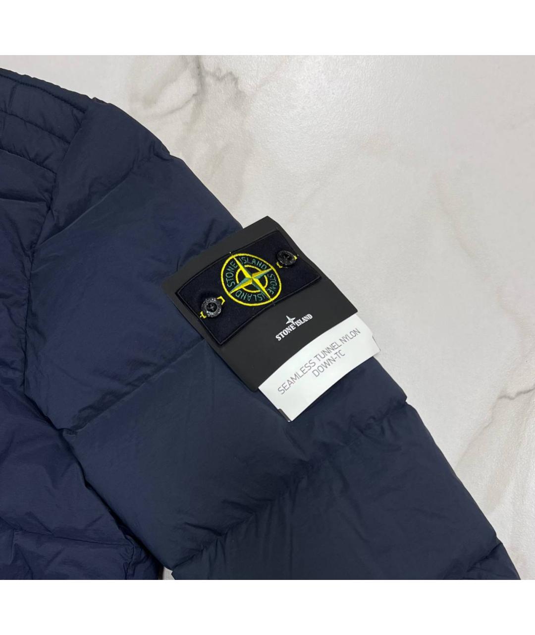 STONE ISLAND Темно-синий пуховик, фото 3