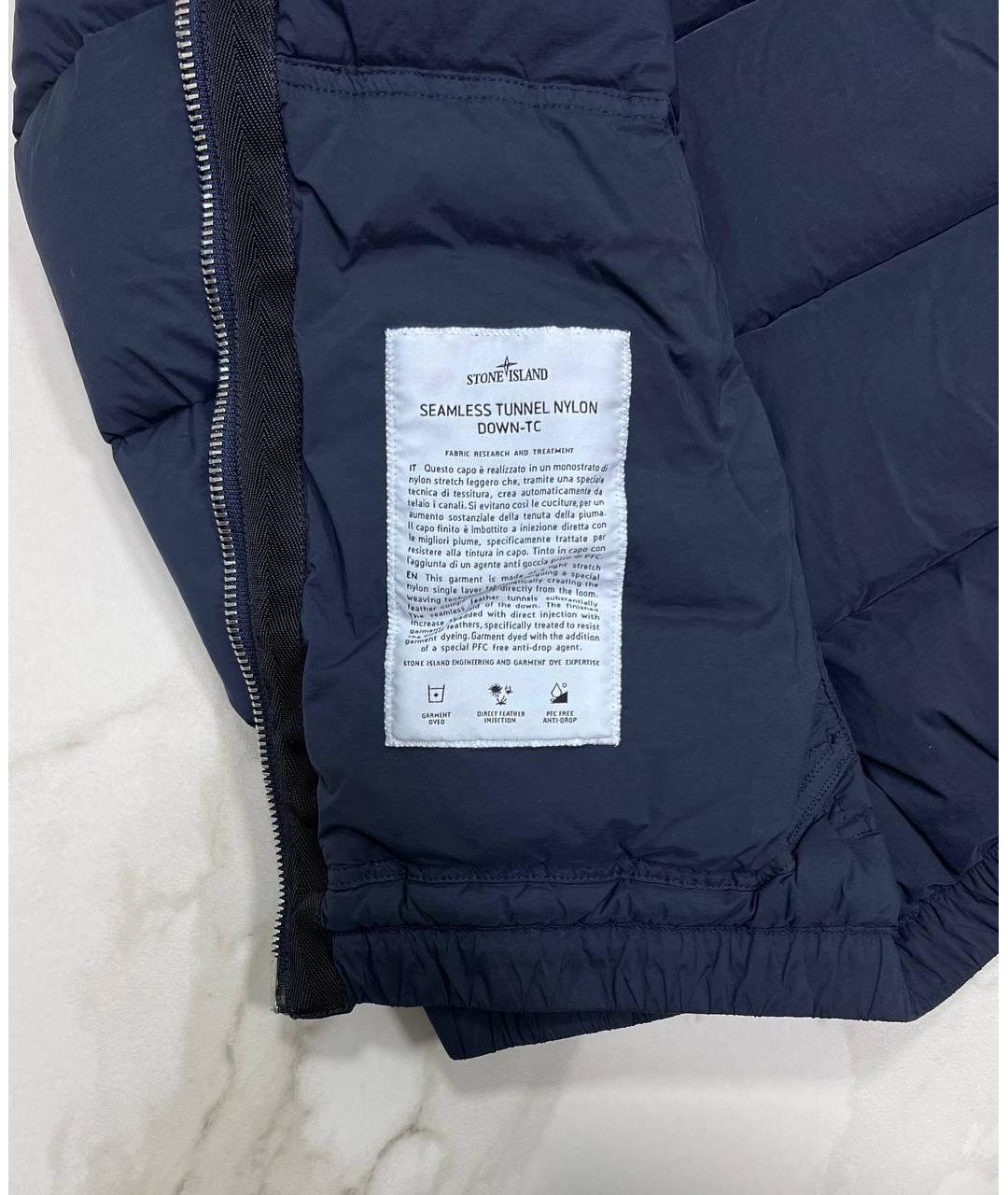 STONE ISLAND Темно-синий пуховик, фото 6