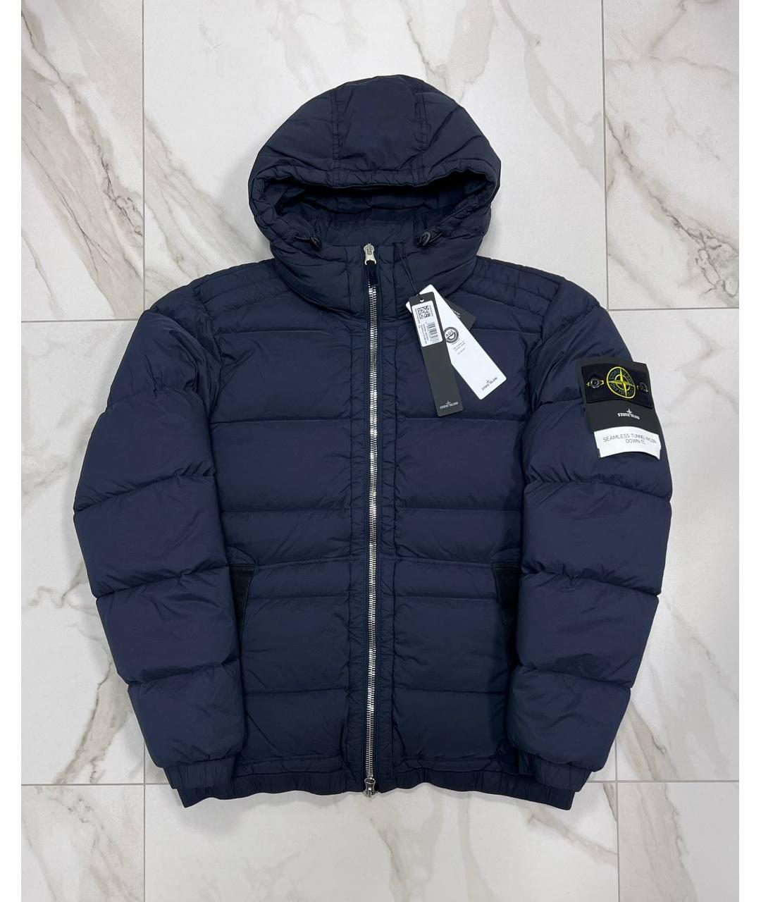 STONE ISLAND Темно-синий пуховик, фото 8