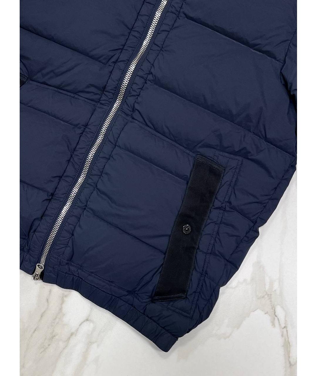 STONE ISLAND Темно-синий пуховик, фото 4