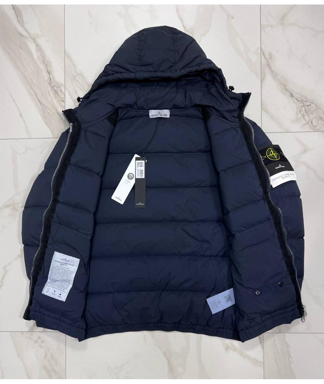 STONE ISLAND Темно-синий пуховик, фото 5