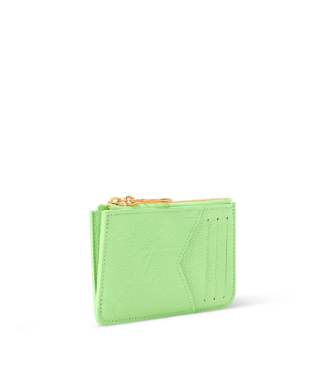 LOUIS VUITTON Зеленый кожаный кардхолдер, фото 2