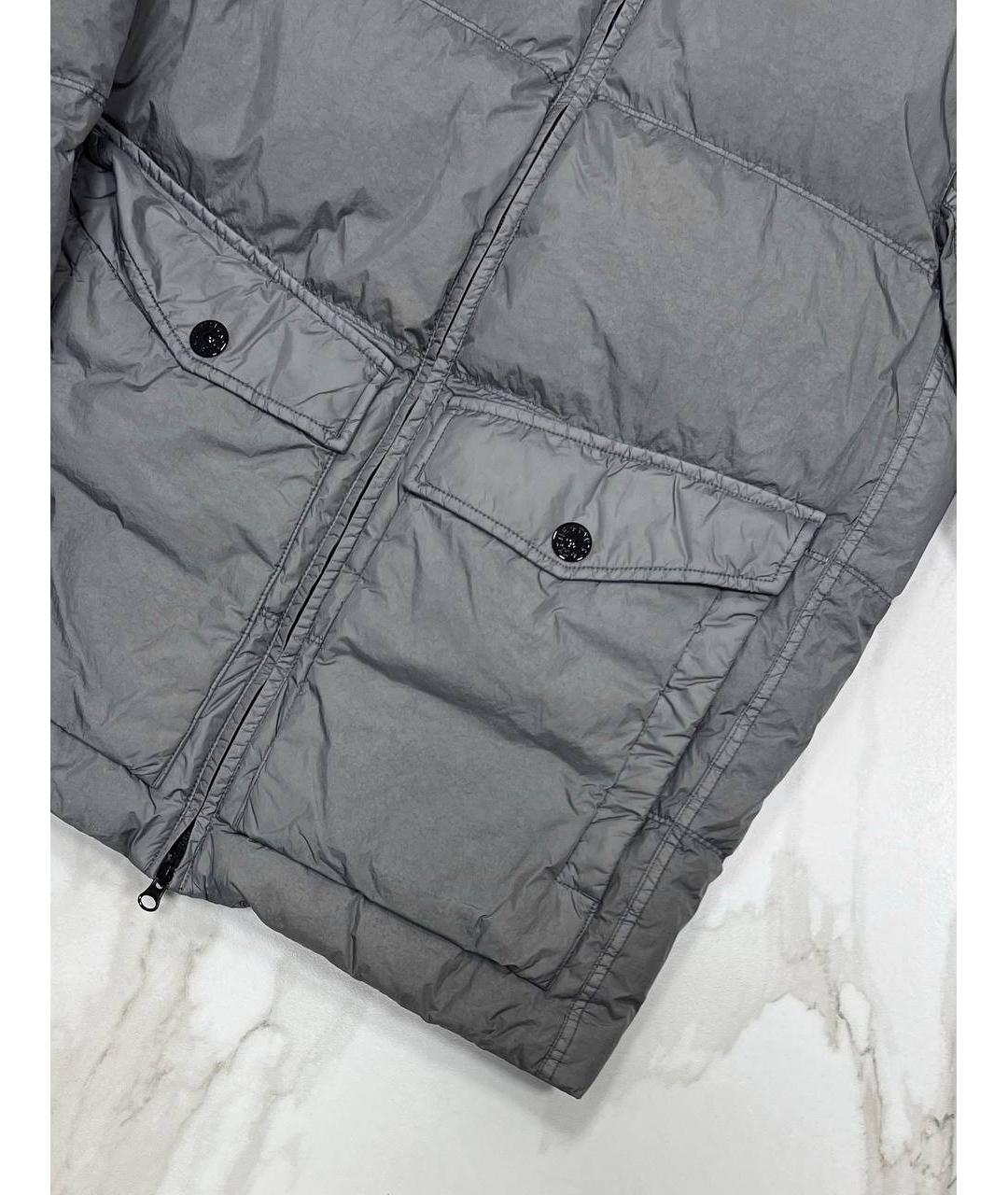 STONE ISLAND Серый пуховик, фото 4