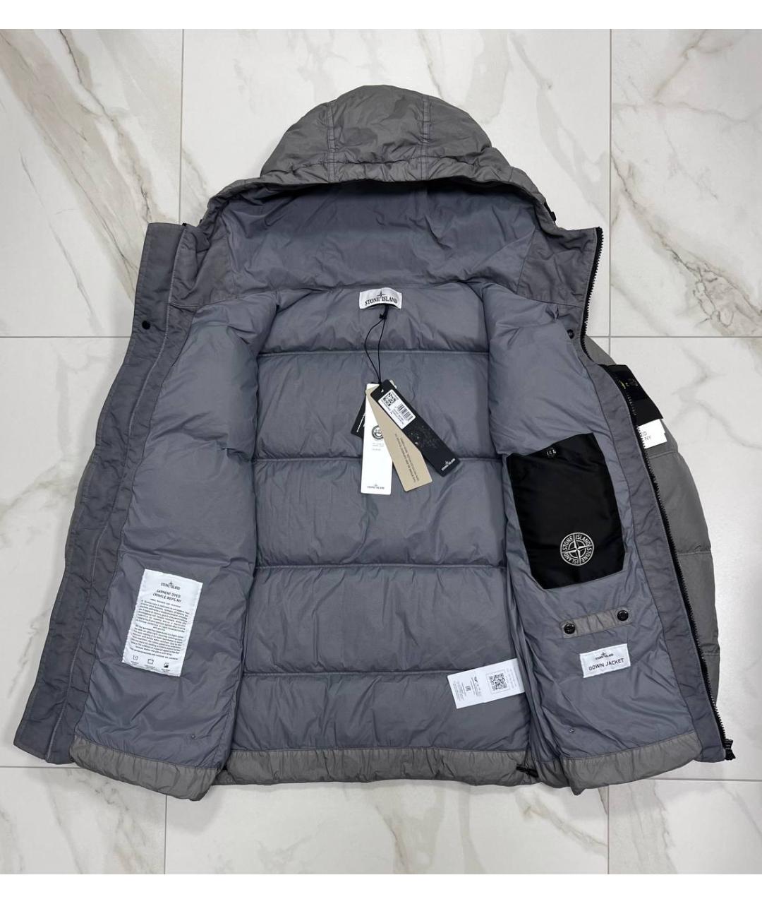STONE ISLAND Серый пуховик, фото 5
