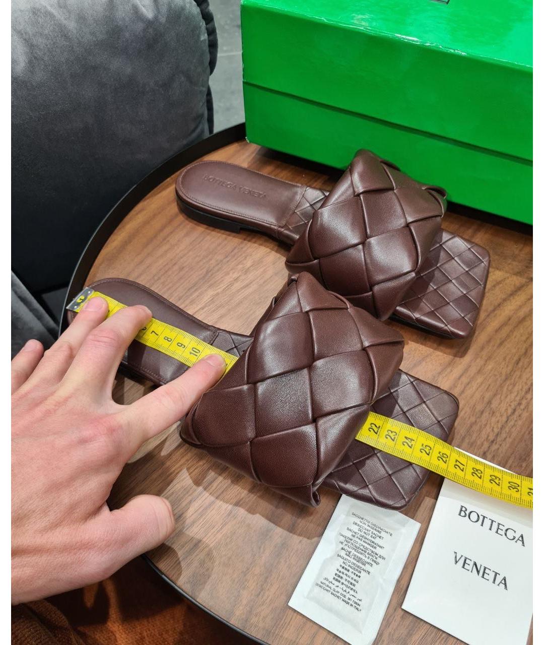 BOTTEGA VENETA Коричневые кожаные мюли, фото 6