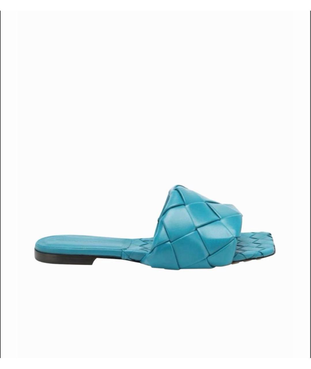 BOTTEGA VENETA Синие кожаные мюли, фото 9