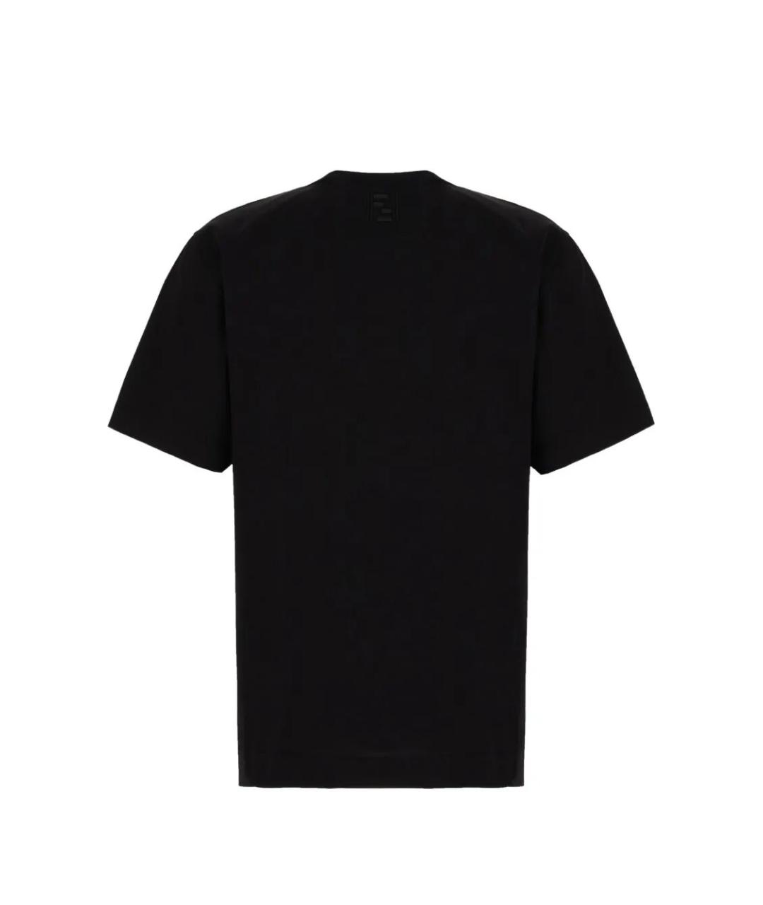 FENDI Черная хлопковая футболка, фото 2