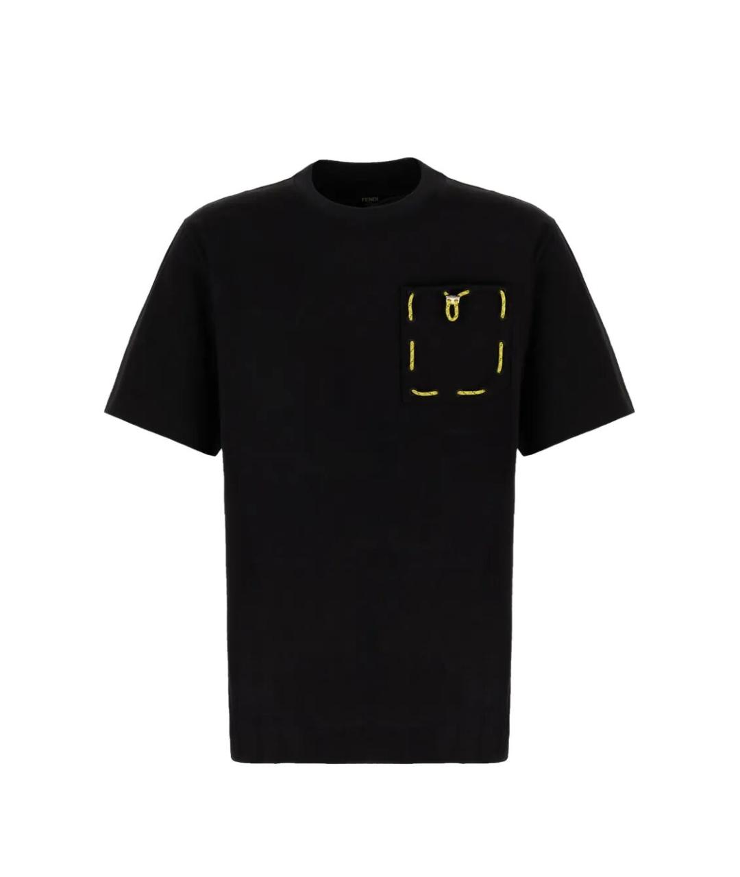 FENDI Черная хлопковая футболка, фото 1
