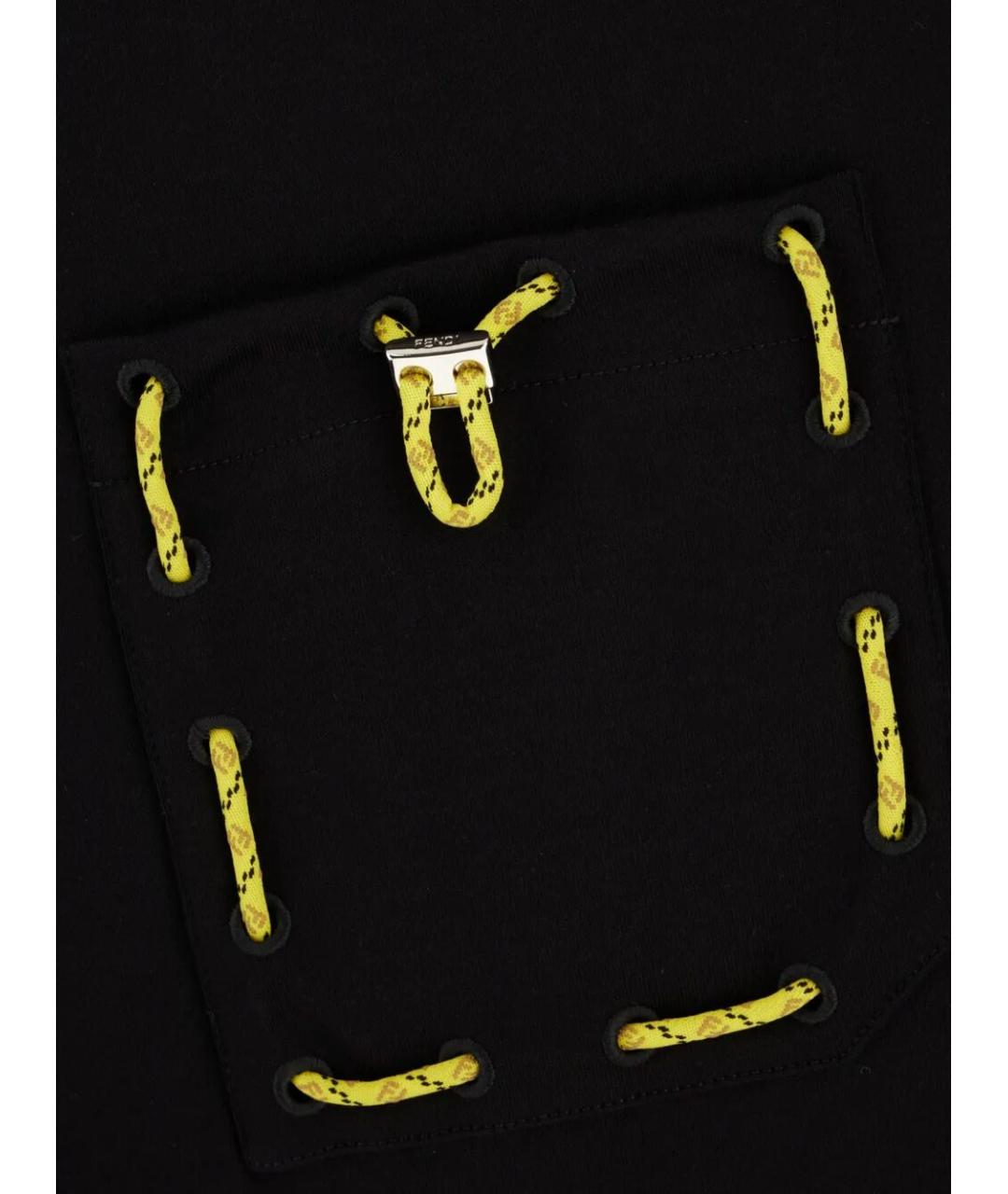 FENDI Черная хлопковая футболка, фото 3