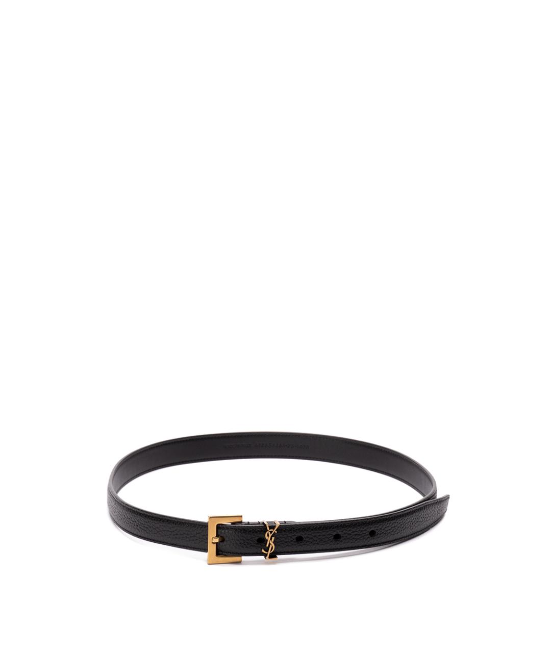 SAINT LAURENT Черный кожаный ремень, фото 1