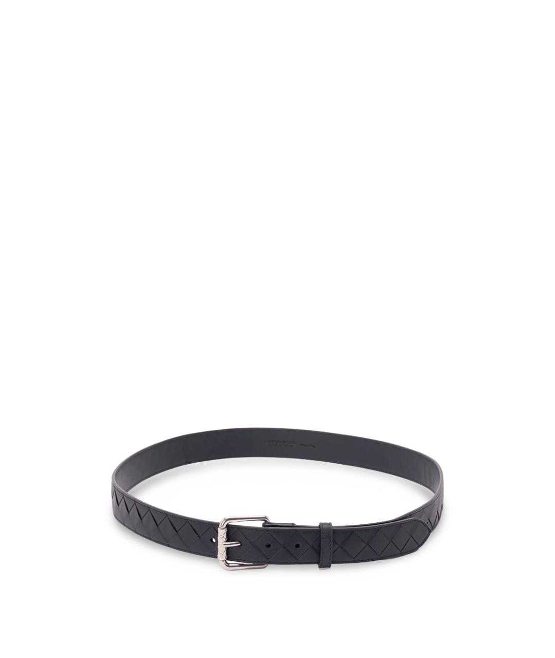 BOTTEGA VENETA Темно-синий кожаный ремень, фото 1