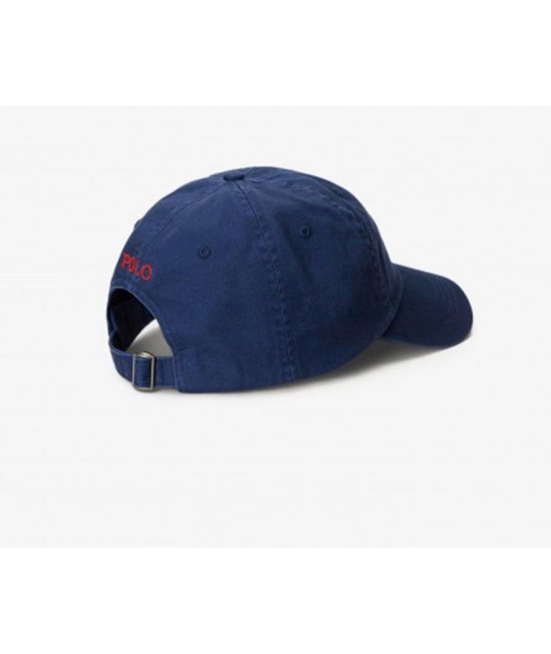 POLO RALPH LAUREN Темно-синяя хлопковая кепка/бейсболка, фото 2