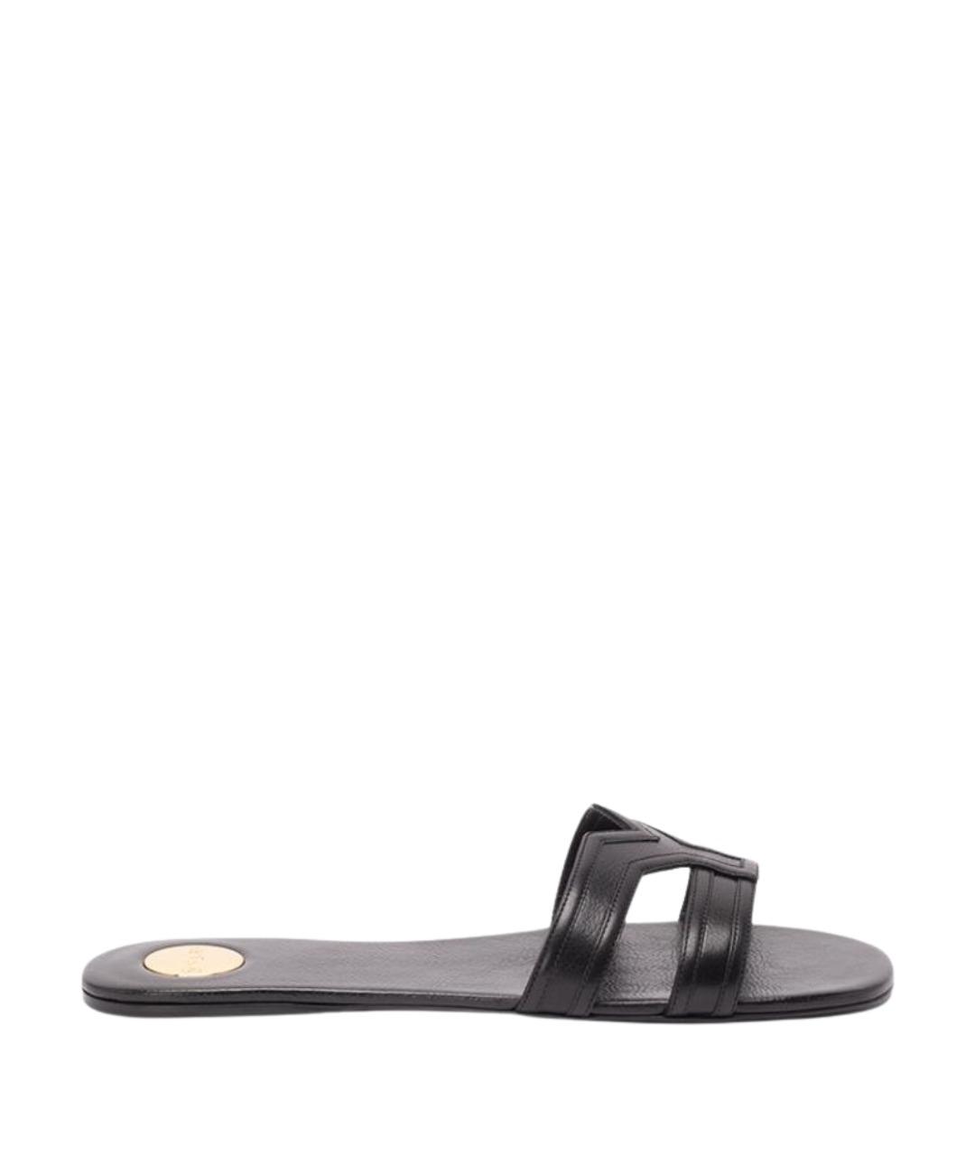 SAINT LAURENT Черные кожаные сандалии, фото 1