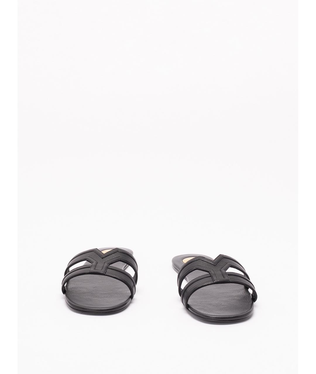 SAINT LAURENT Черные кожаные сандалии, фото 2