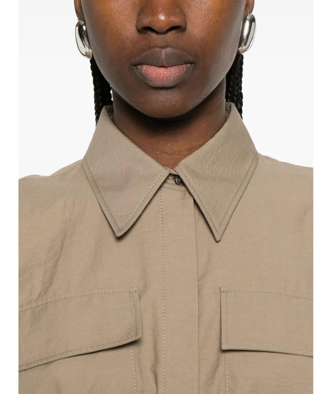 BRUNELLO CUCINELLI Бежевое хлопковое повседневное платье, фото 5