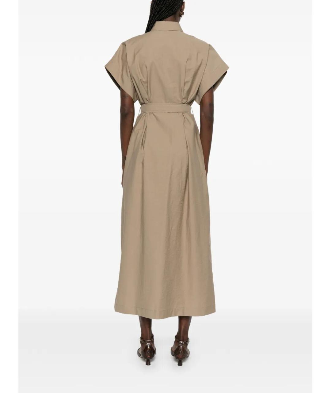 BRUNELLO CUCINELLI Бежевое хлопковое повседневное платье, фото 4