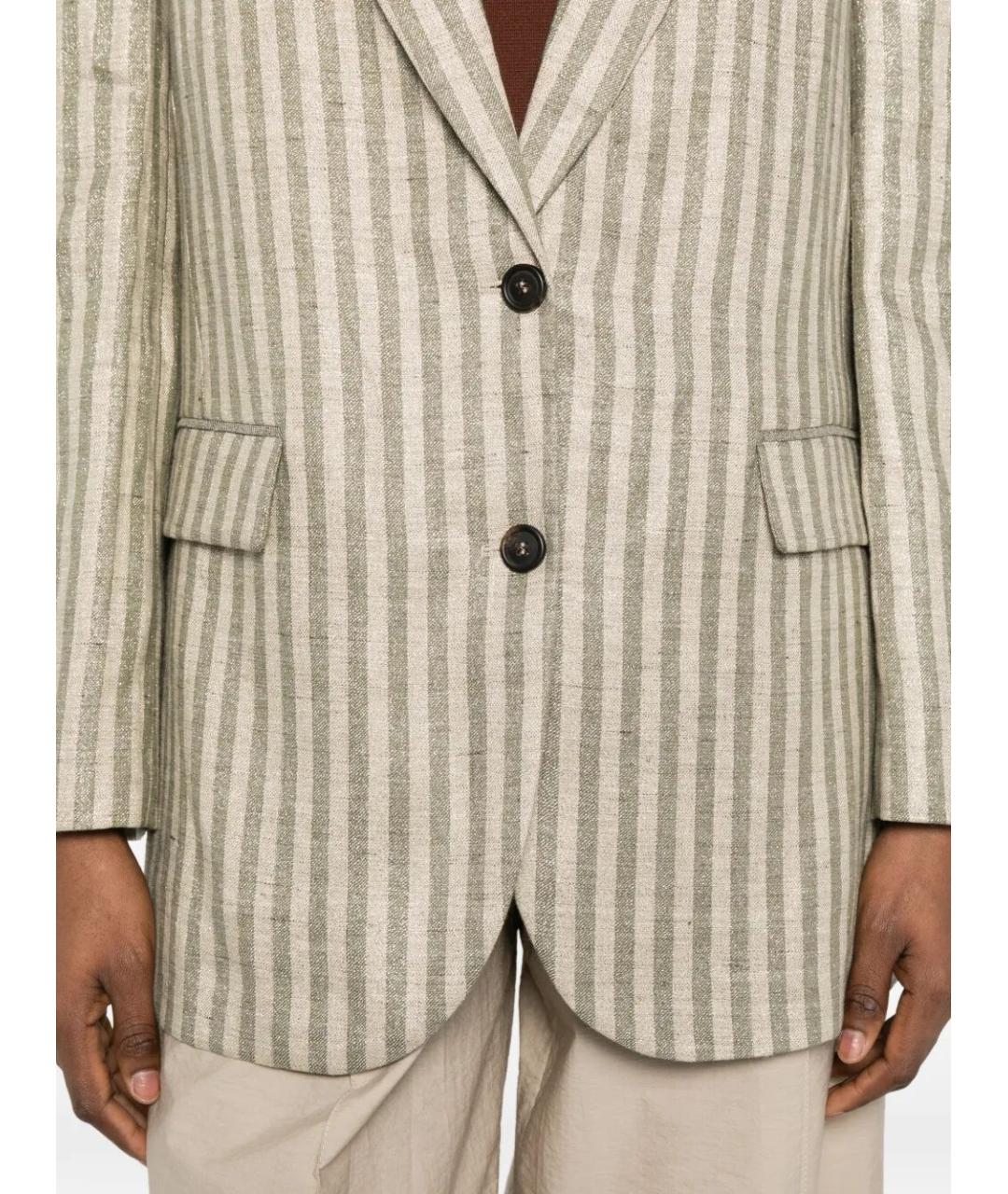 BRUNELLO CUCINELLI Мульти льняной жакет/пиджак, фото 4