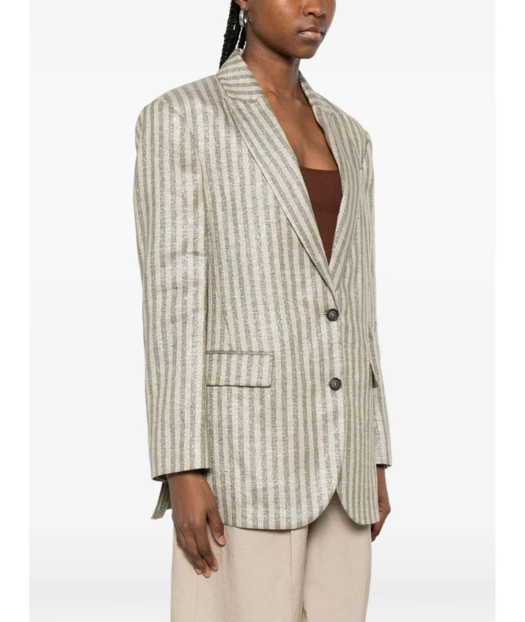 BRUNELLO CUCINELLI Мульти льняной жакет/пиджак, фото 3