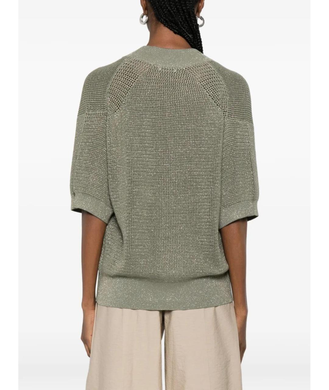 BRUNELLO CUCINELLI Зеленый хлопковый кардиган, фото 4