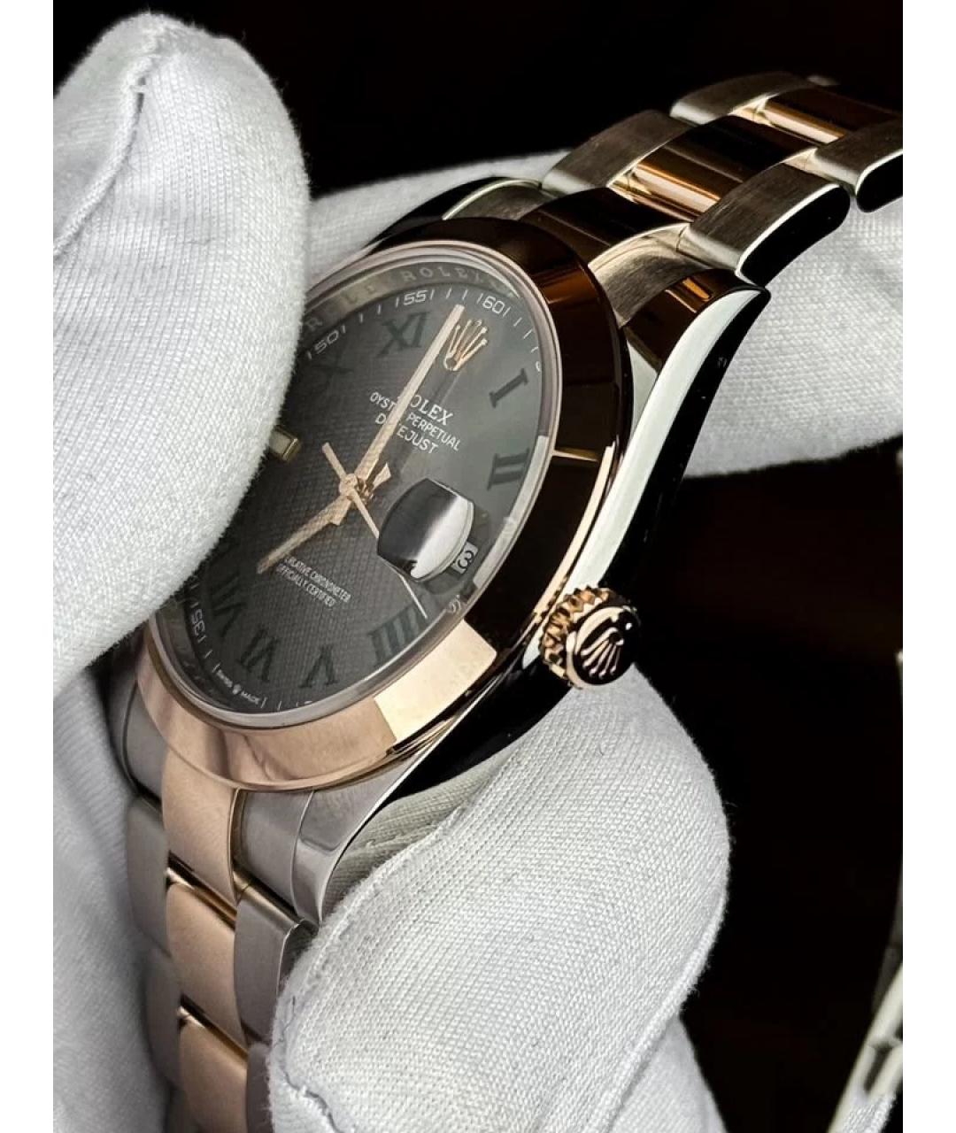 ROLEX Серые часы из розового золота, фото 5