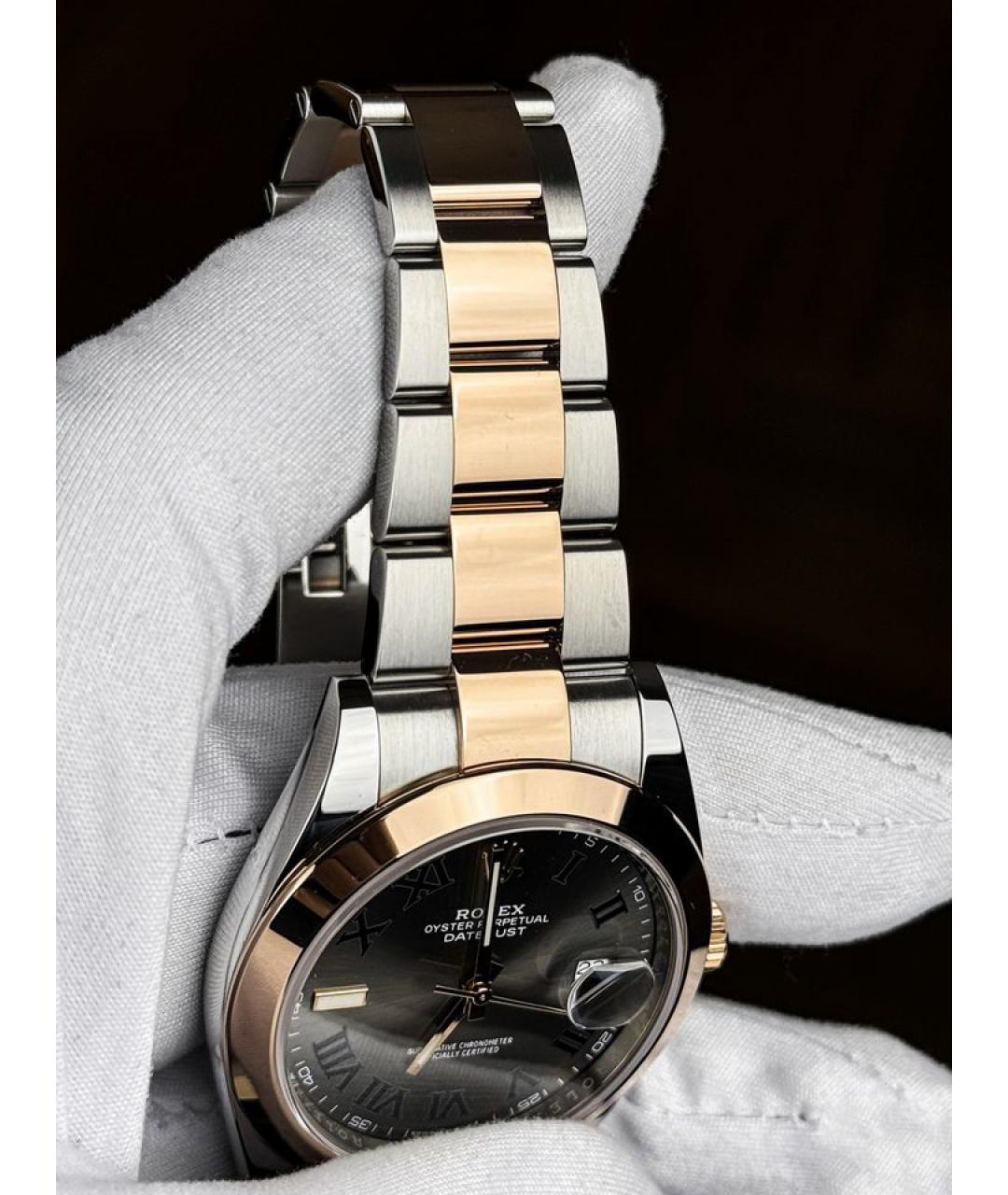 ROLEX Серые часы из розового золота, фото 3