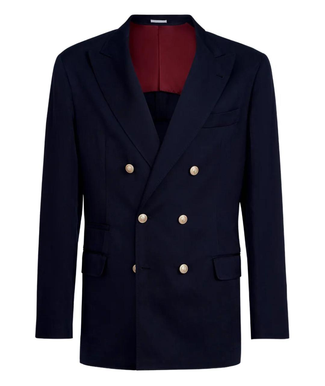 BRUNELLO CUCINELLI Темно-синий шелковый пиджак, фото 1