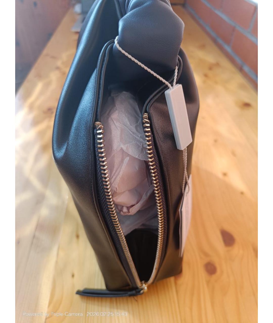 CERRUTI 1881 Черная сумка через плечо из искусственной кожи, фото 4