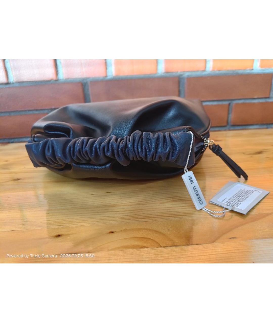 CERRUTI 1881 Черная сумка через плечо из искусственной кожи, фото 8