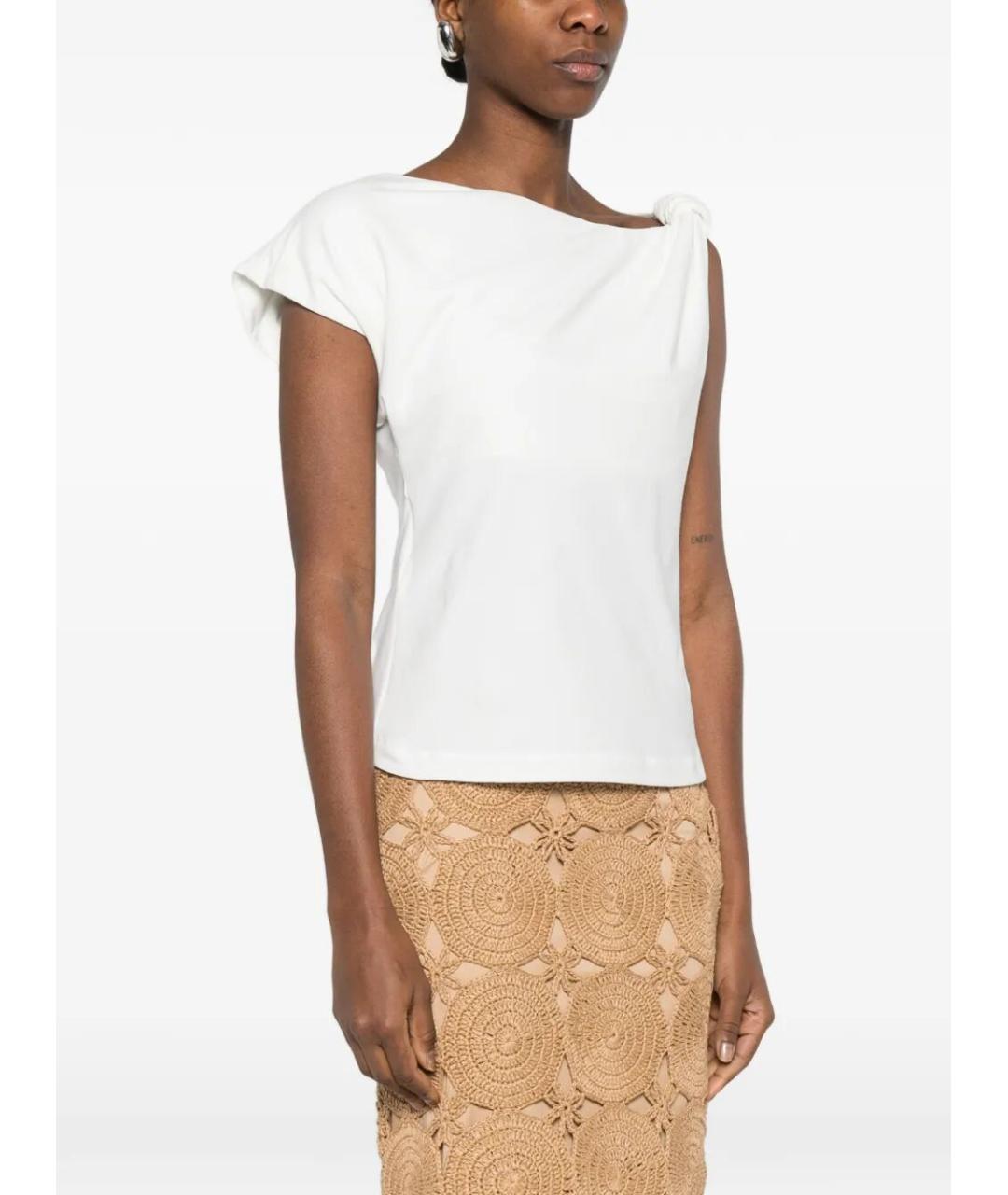 PINKO Белая хлопковая майка, фото 5