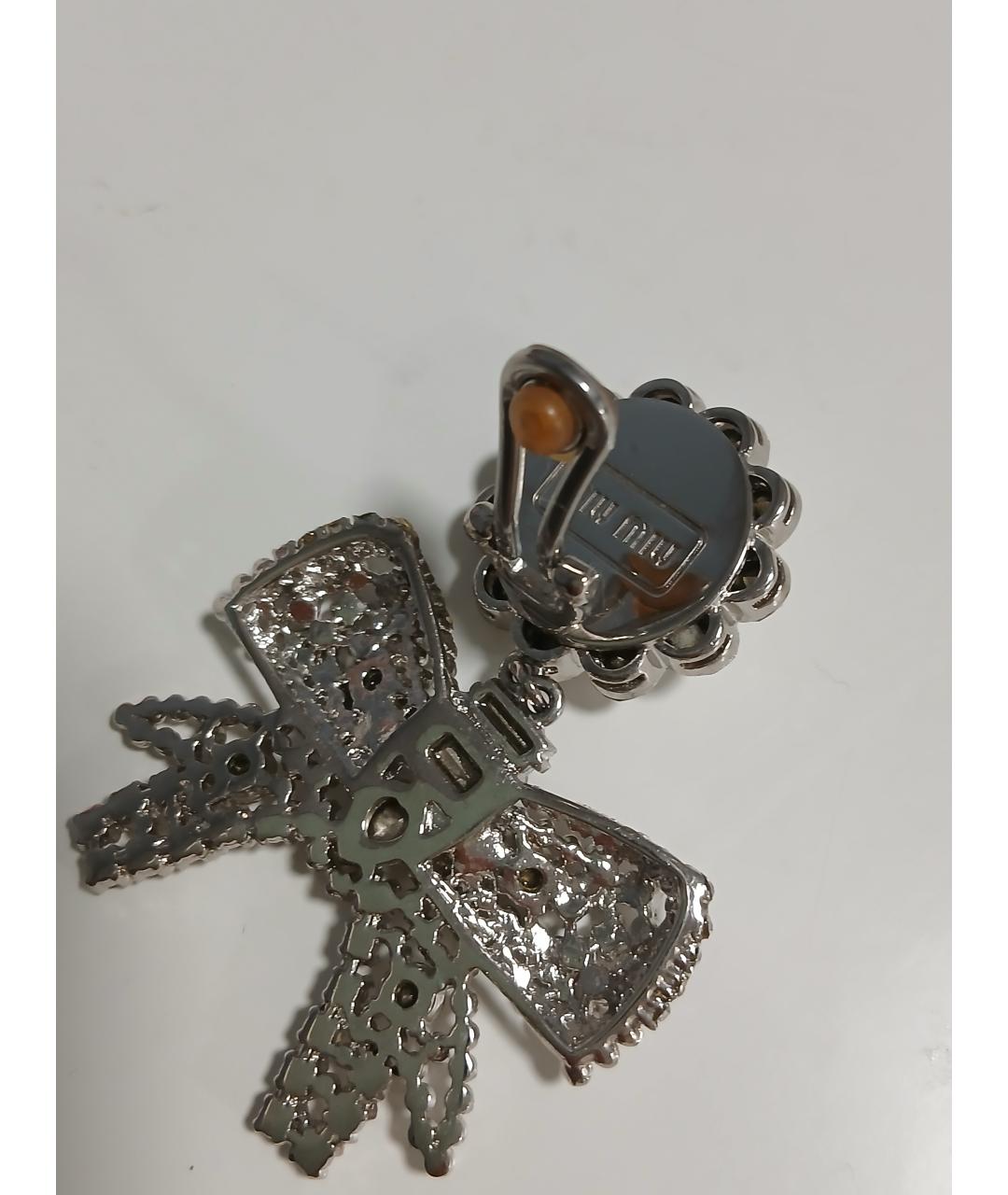 MIU MIU Серебряные металлические серьги, фото 2