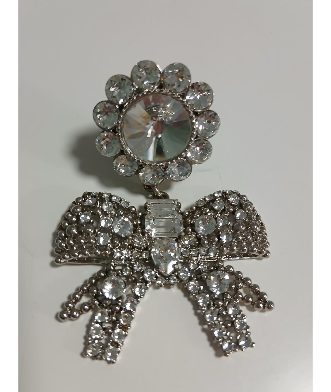 MIU MIU Серебряные металлические серьги, фото 3