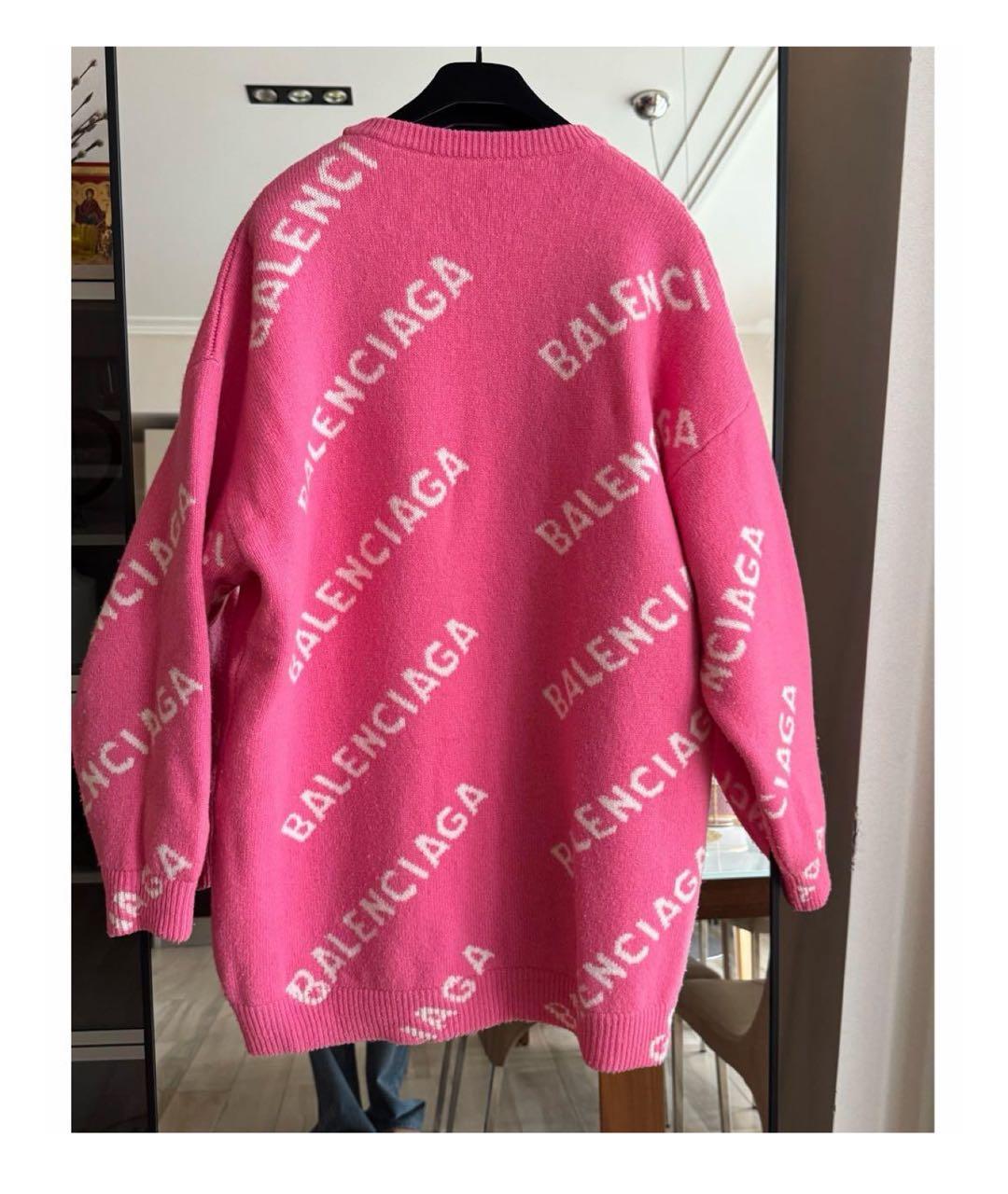 BALENCIAGA Розовый шерстяной джемпер / свитер, фото 2