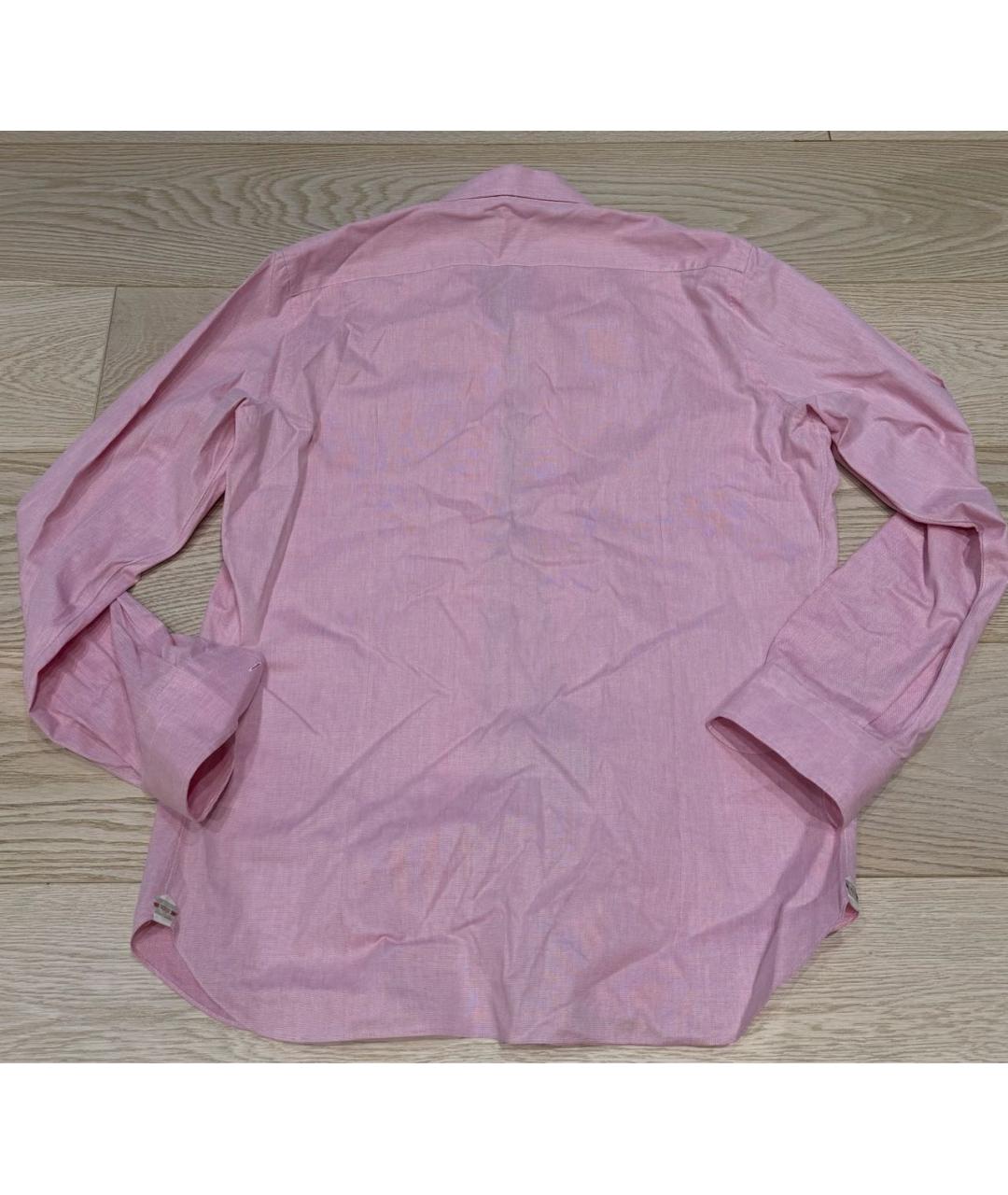 LORO PIANA Розовая хлопковая классическая рубашка, фото 2