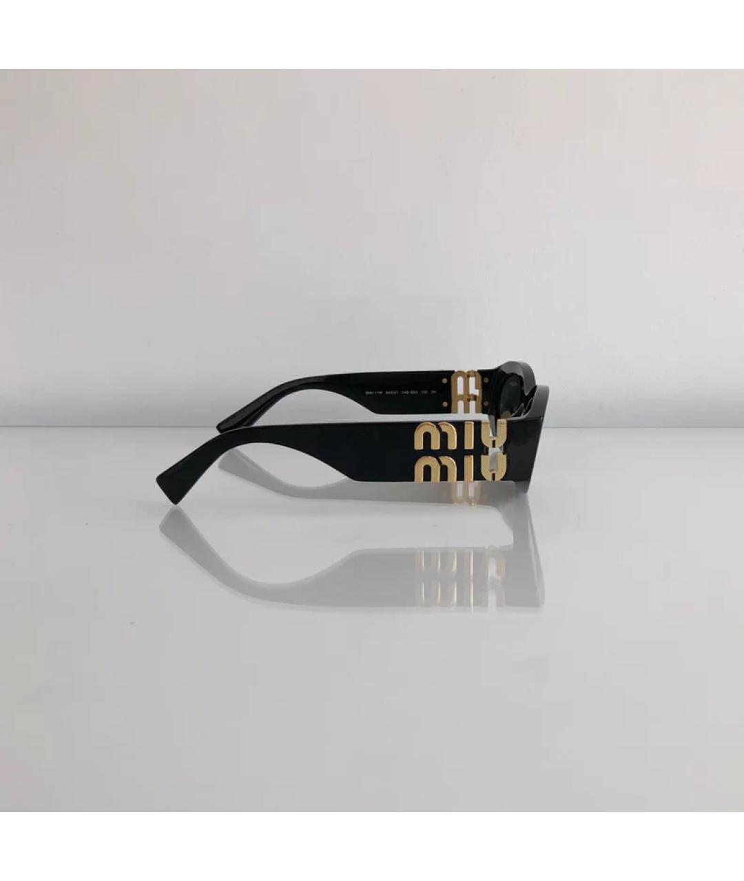 MIU MIU Черные пластиковые солнцезащитные очки, фото 3