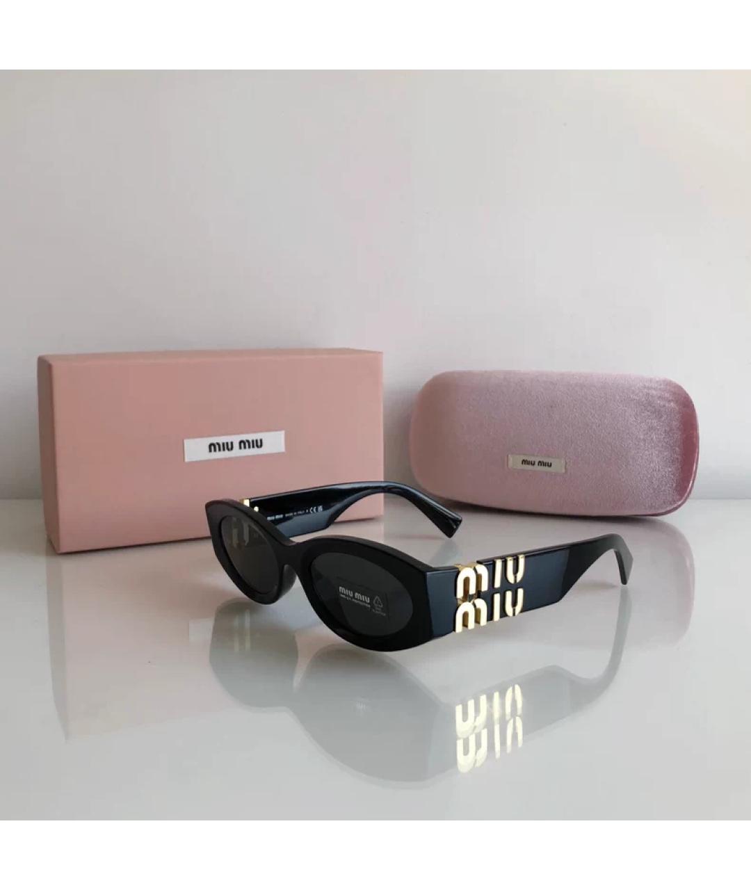 MIU MIU Черные пластиковые солнцезащитные очки, фото 6