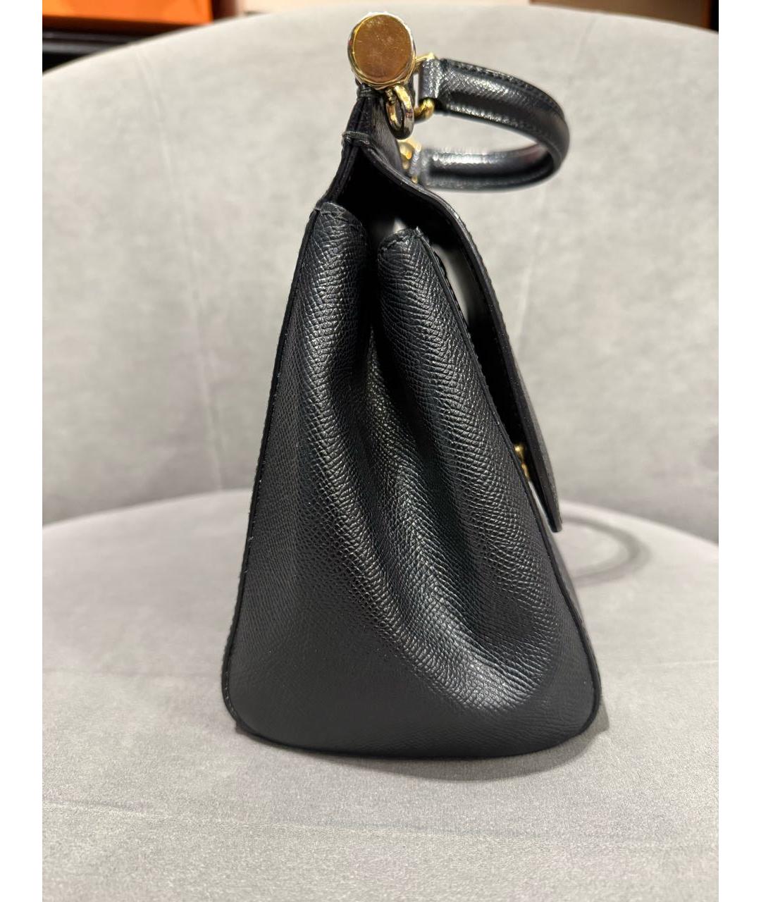 DOLCE&GABBANA Черная кожаная сумка через плечо, фото 3