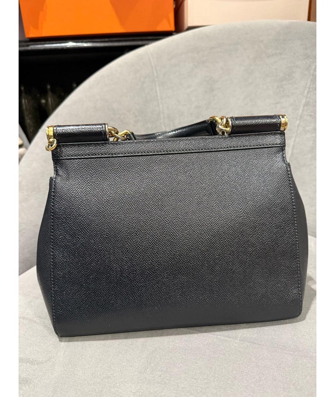 DOLCE&GABBANA Черная кожаная сумка через плечо, фото 4