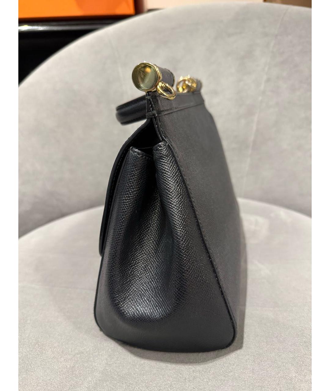 DOLCE&GABBANA Черная кожаная сумка через плечо, фото 5