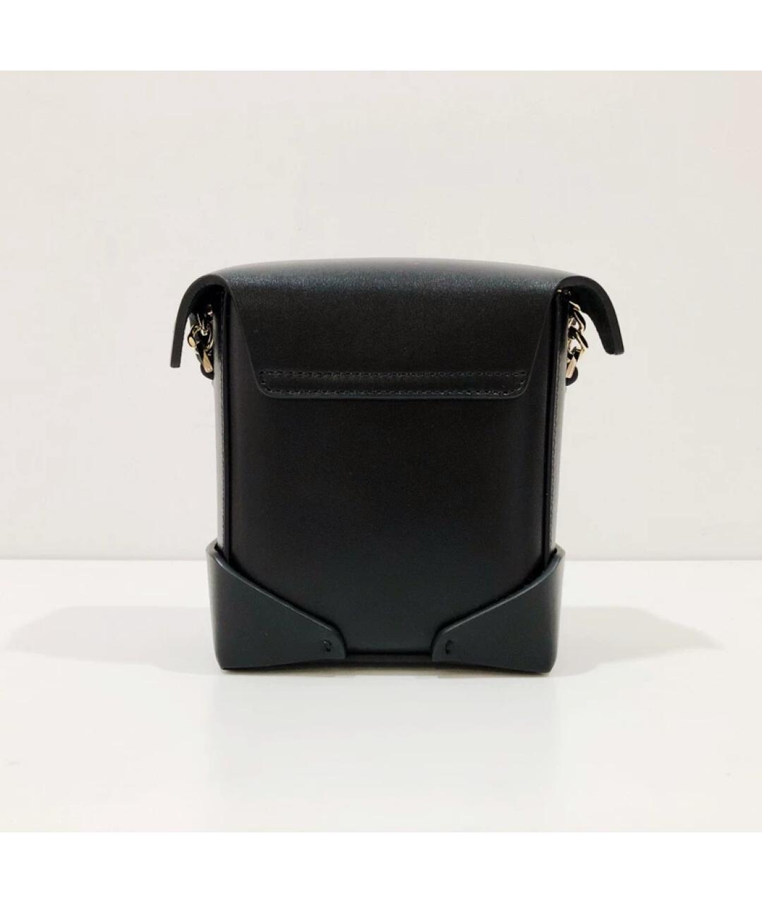 MANU ATELIER Черная кожаная сумка через плечо, фото 2