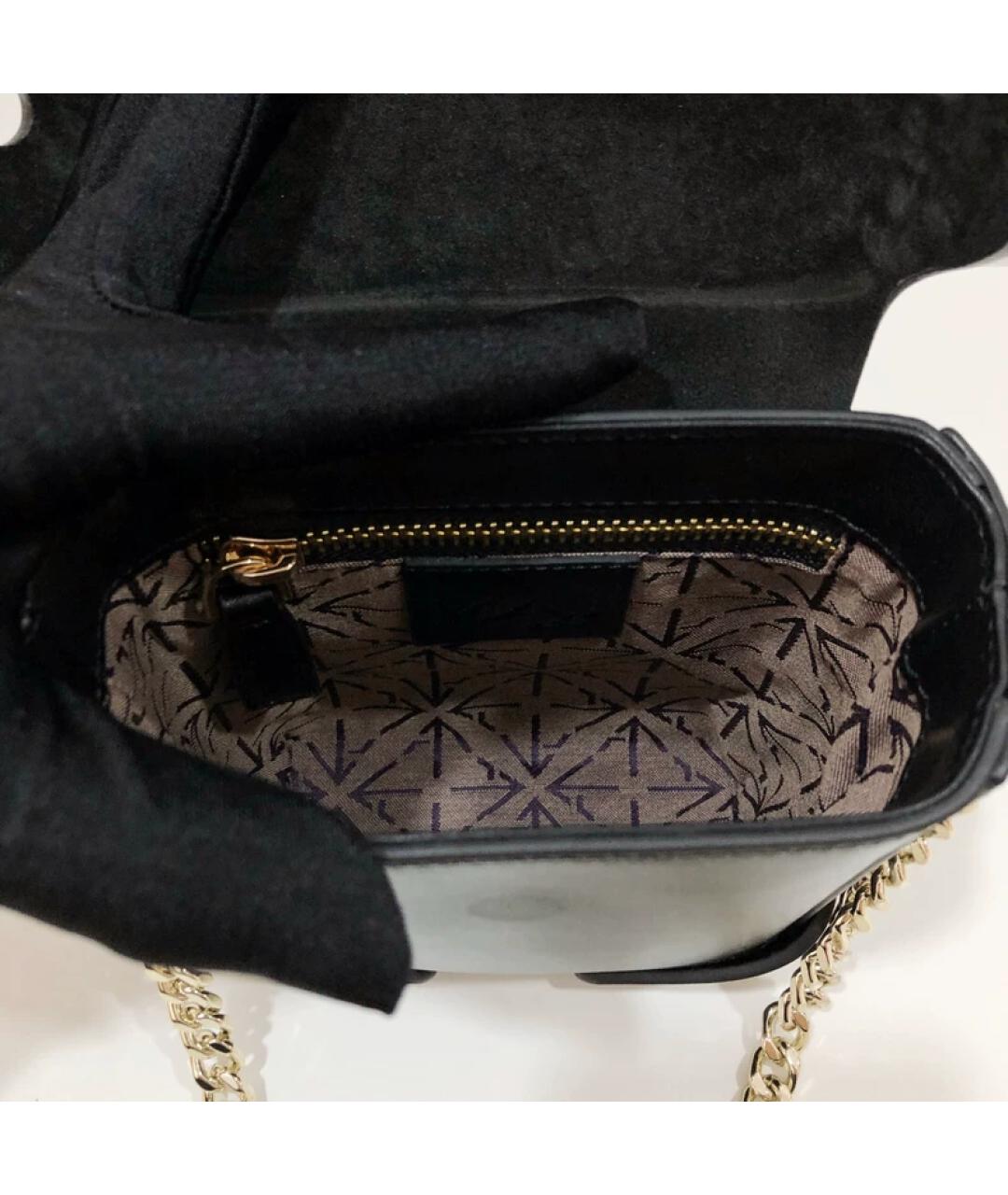 MANU ATELIER Черная кожаная сумка через плечо, фото 4