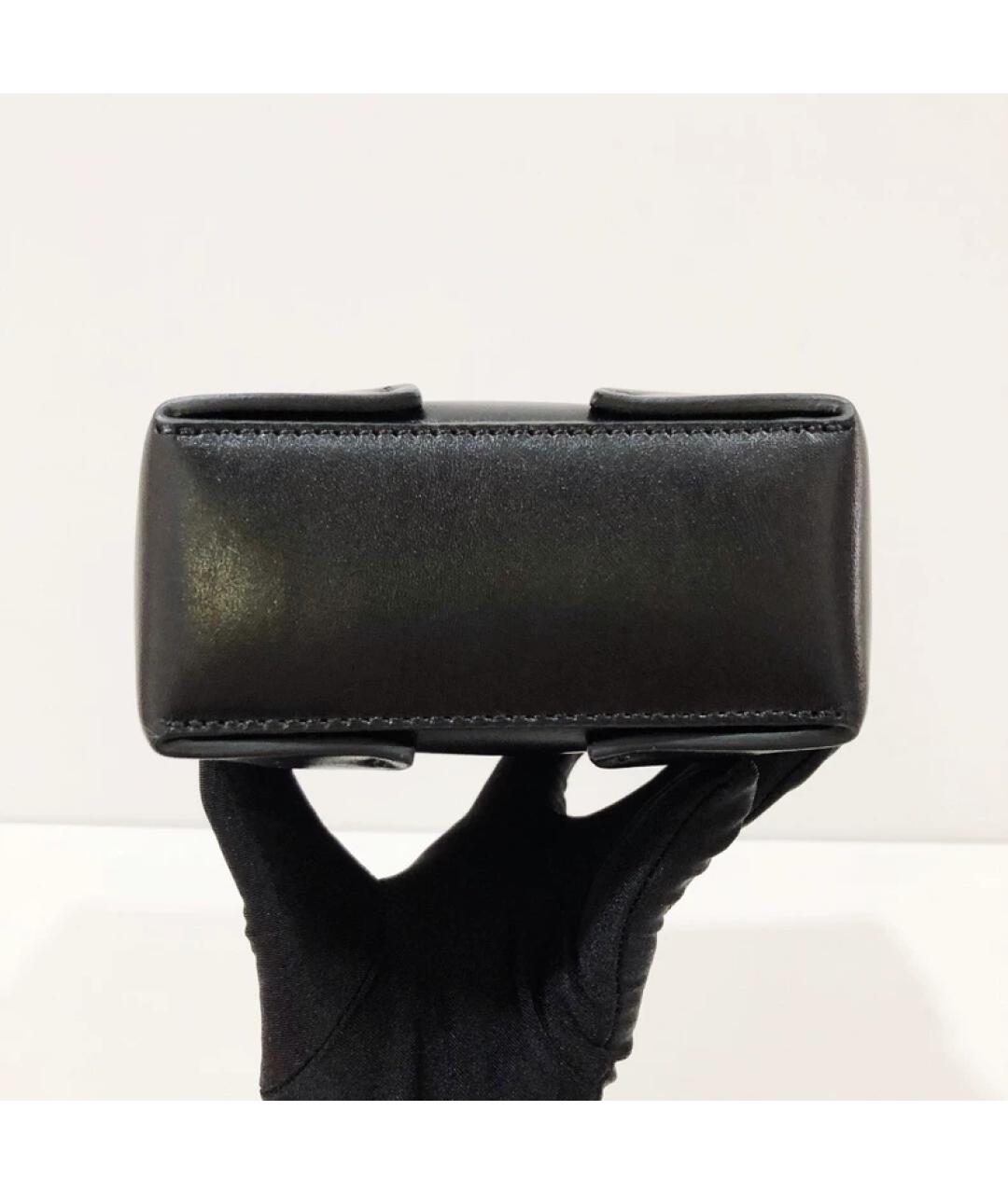 MANU ATELIER Черная кожаная сумка через плечо, фото 3