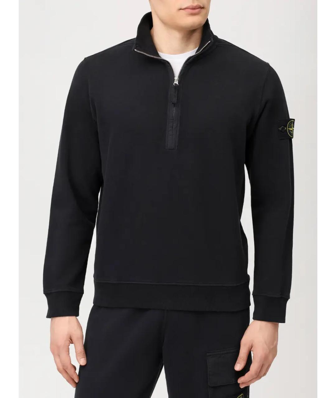 STONE ISLAND Черный хлопковый спортивный костюм, фото 3