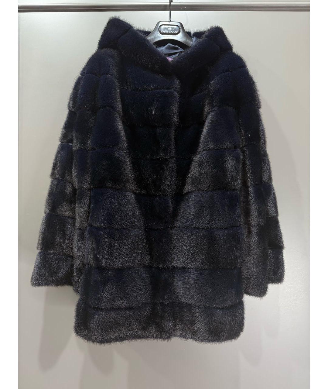 Fabio Gavazzi Темно-синяя меховая шуба, фото 5